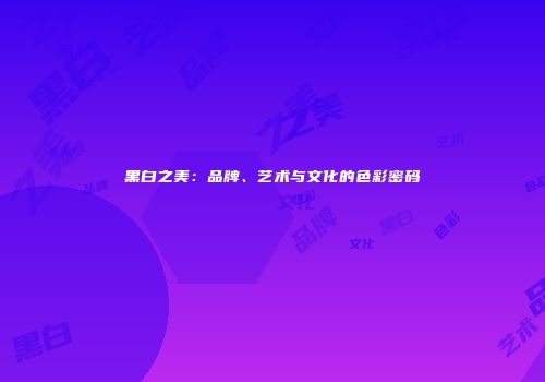 黑白之美：品牌、艺术与文化的色彩密码