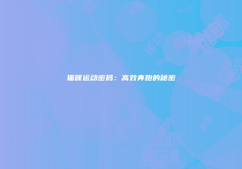 猫咪运动密码：高效奔跑的秘密
