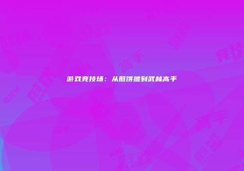 游戏竞技场：从煎饼摊到武林高手