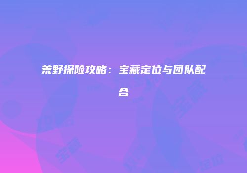 荒野探险攻略：宝藏定位与团队配合