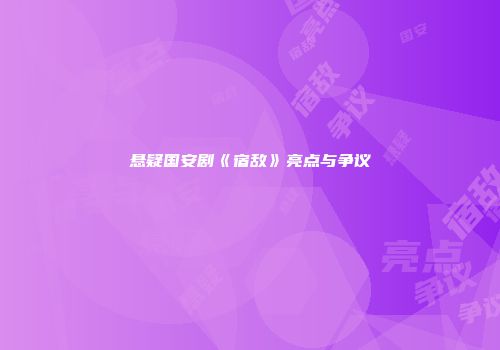 悬疑国安剧《宿敌》亮点与争议