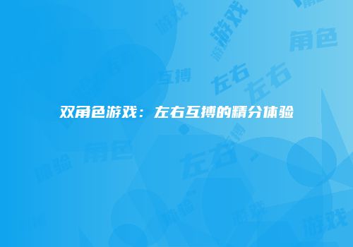 双角色游戏：左右互搏的精分体验