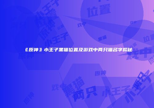《原神》小王子黑猫位置及游戏中两只猫名字揭秘