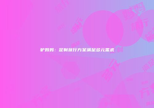 驴妈妈：定制旅行方案满足多元需求
