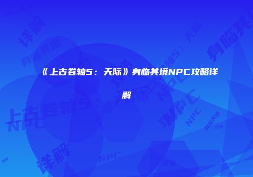 《上古卷轴5：天际》身临其境NPC攻略详解