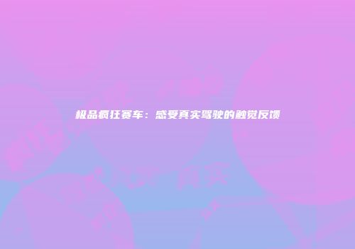 极品疯狂赛车：感受真实驾驶的触觉反馈