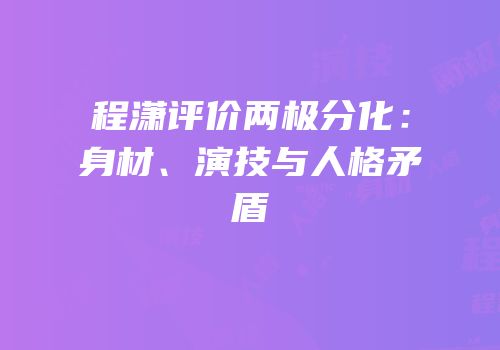 程潇评价两极分化：身材、演技与人格矛盾