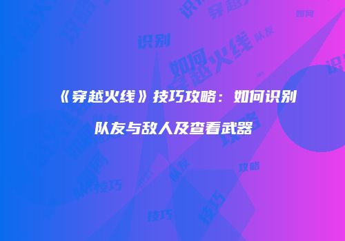 《穿越火线》技巧攻略：如何识别队友与敌人及查看武器