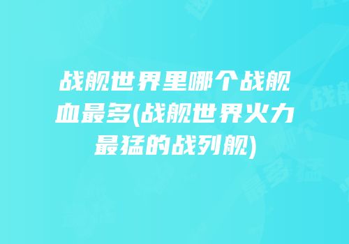 战舰世界里哪个战舰血最多(战舰世界火力最猛的战列舰)