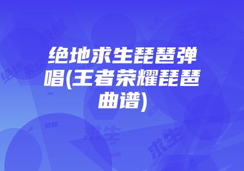 绝地求生琵琶弹唱(王者荣耀琵琶曲谱)