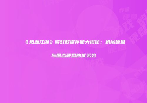 《热血江湖》游戏数据存储大揭秘：机械硬盘与固态硬盘的优劣势