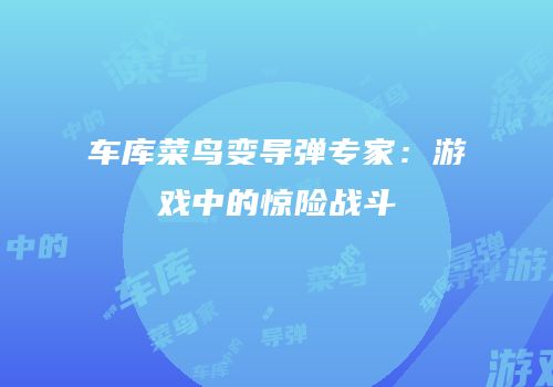 车库菜鸟变导弹专家：游戏中的惊险战斗
