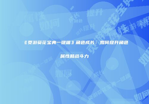 《页游葵花宝典一键端》角色成长：如何提升角色属性和战斗力