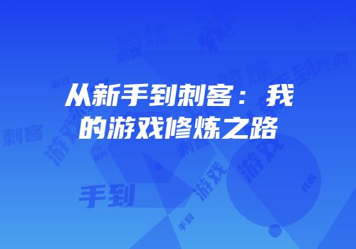 从新手到刺客：我的游戏修炼之路