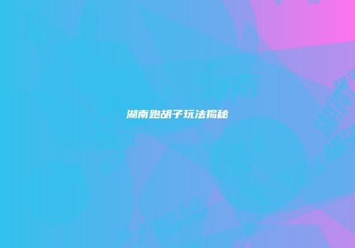 湖南跑胡子玩法揭秘