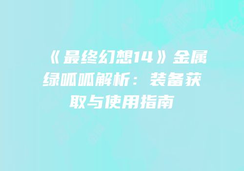 《最终幻想14》金属绿呱呱解析：装备获取与使用指南
