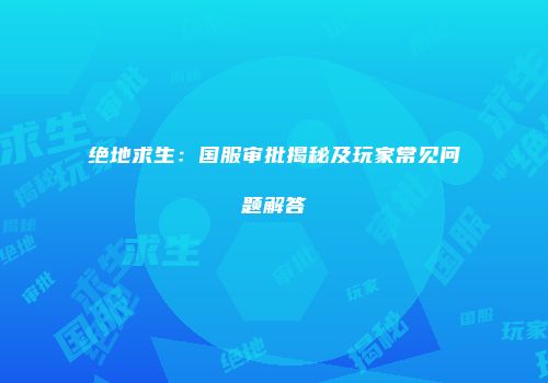 绝地求生：国服审批揭秘及玩家常见问题解答