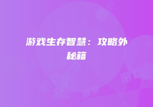游戏生存智慧：攻略外秘籍