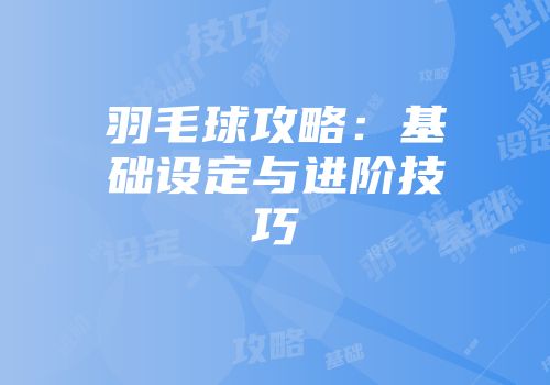 羽毛球攻略：基础设定与进阶技巧