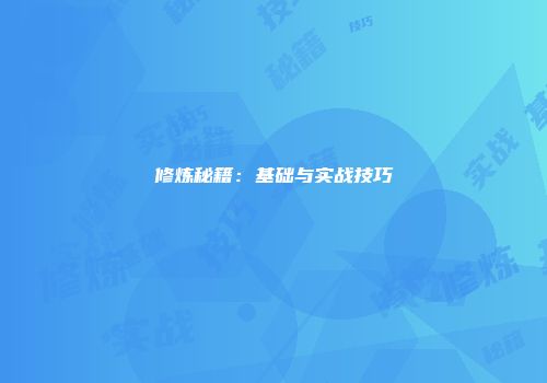 修炼秘籍：基础与实战技巧