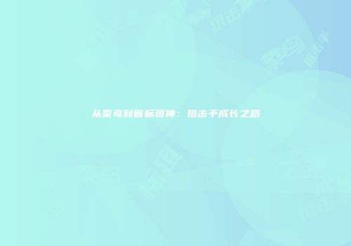 从菜鸟到省标狙神：狙击手成长之路