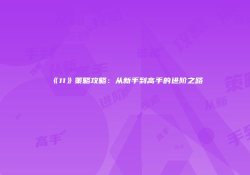 《11》策略攻略：从新手到高手的进阶之路