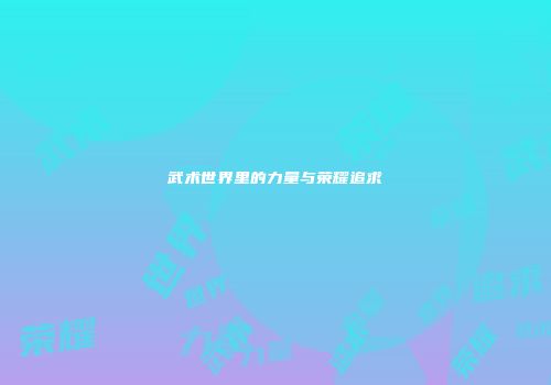 武术世界里的力量与荣耀追求
