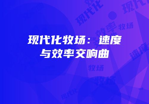现代化牧场：速度与效率交响曲