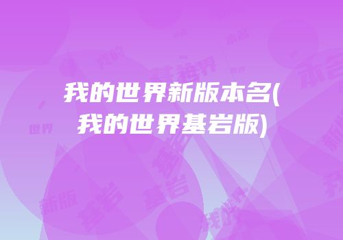 我的世界新版本名(我的世界基岩版)