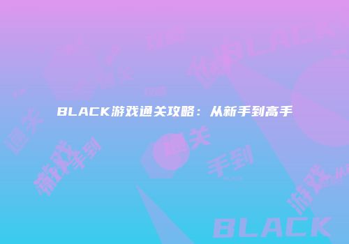 BLACK游戏通关攻略：从新手到高手