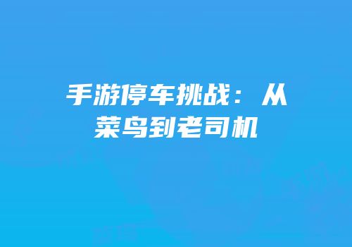 手游停车挑战：从菜鸟到老司机