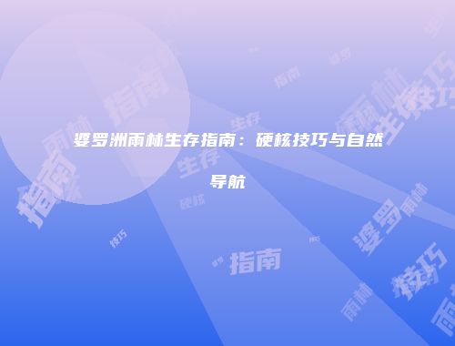 婆罗洲雨林生存指南：硬核技巧与自然导航