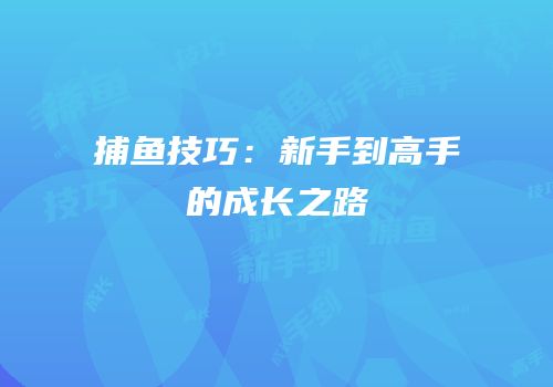 捕鱼技巧：新手到高手的成长之路