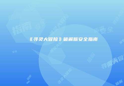 《寻灵大冒险》破解版安全指南