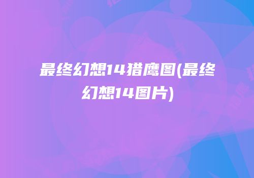 最终幻想14猎鹰图(最终幻想14图片)
