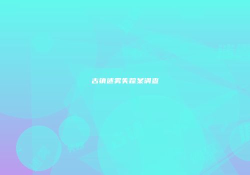 古镇迷雾失踪案调查