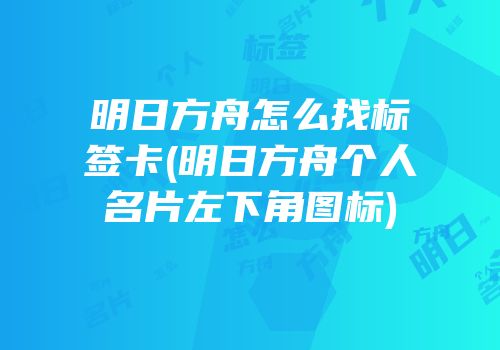 明日方舟怎么找标签卡(明日方舟个人名片左下角图标)