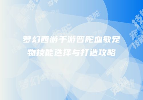 梦幻西游手游普陀血敏宠物技能选择与打造攻略