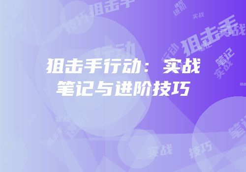 狙击手行动：实战笔记与进阶技巧