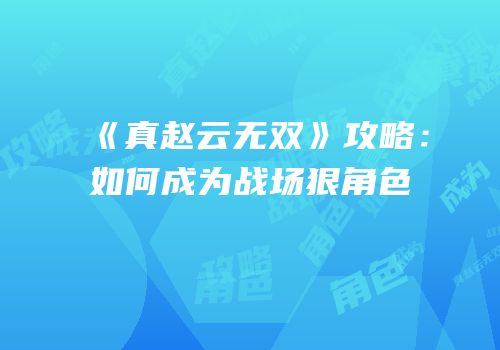 《真赵云无双》攻略：如何成为战场狠角色