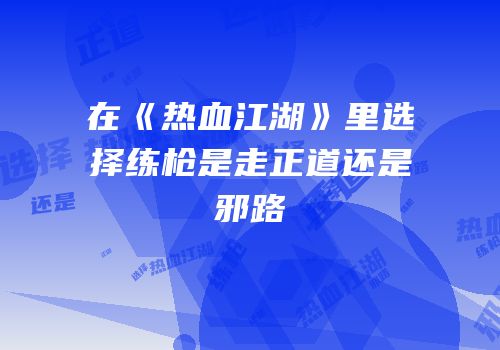 在《热血江湖》里选择练枪是走正道还是邪路