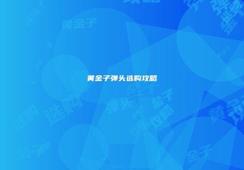 黄金子弹头选购攻略