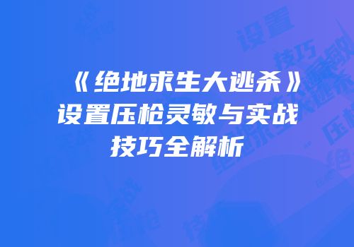 《绝地求生大逃杀》设置压枪灵敏与实战技巧全解析