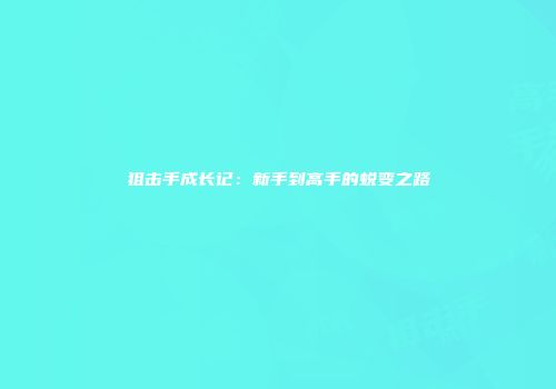 狙击手成长记：新手到高手的蜕变之路