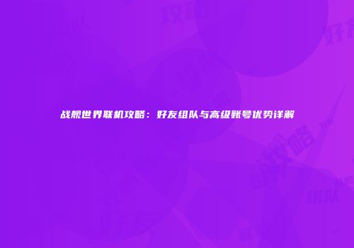 战舰世界联机攻略：好友组队与高级账号优势详解