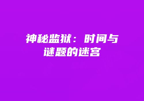 神秘监狱：时间与谜题的迷宫