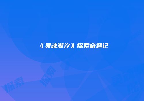 《灵魂潮汐》探索奇遇记