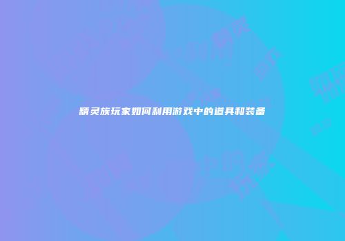 精灵族玩家如何利用游戏中的道具和装备
