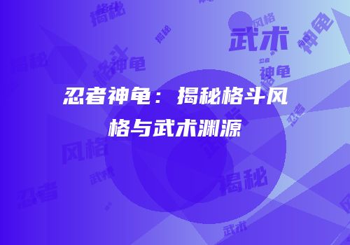 忍者神龟：揭秘格斗风格与武术渊源