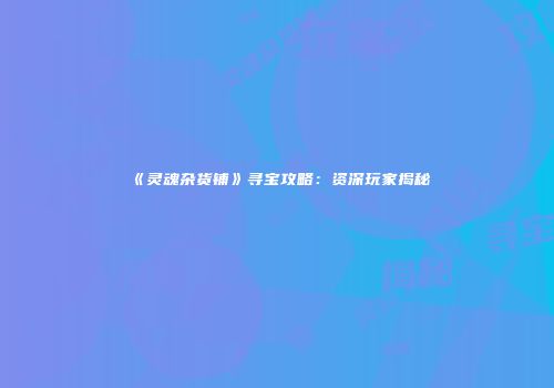 《灵魂杂货铺》寻宝攻略：资深玩家揭秘